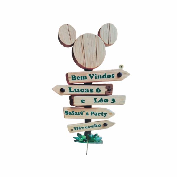 Placa Direções Mickey Safari 